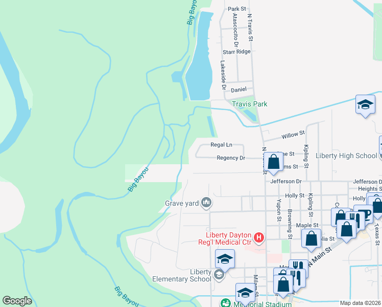 map of restaurants, bars, coffee shops, grocery stores, and more near 109 Noble Street in Liberty