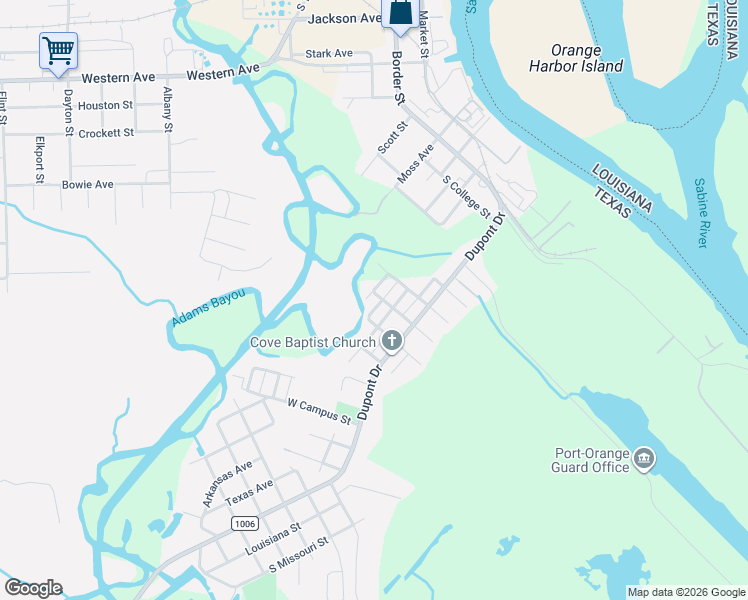map of restaurants, bars, coffee shops, grocery stores, and more near 910 South Texas Avenue in Orange