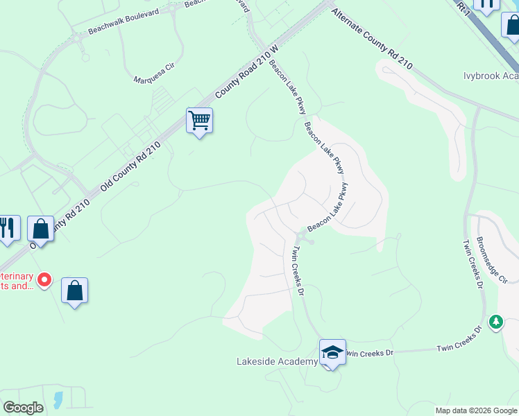 map of restaurants, bars, coffee shops, grocery stores, and more near 31 Concave Lane in St. Augustine