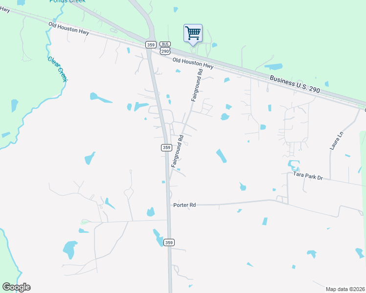 map of restaurants, bars, coffee shops, grocery stores, and more near 21840 Fairground Road in Hempstead