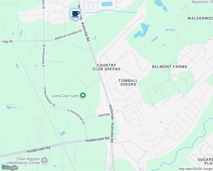 map of restaurants, bars, coffee shops, grocery stores, and more near 21932-22004 Hufsmith - Kohrville Road in Tomball