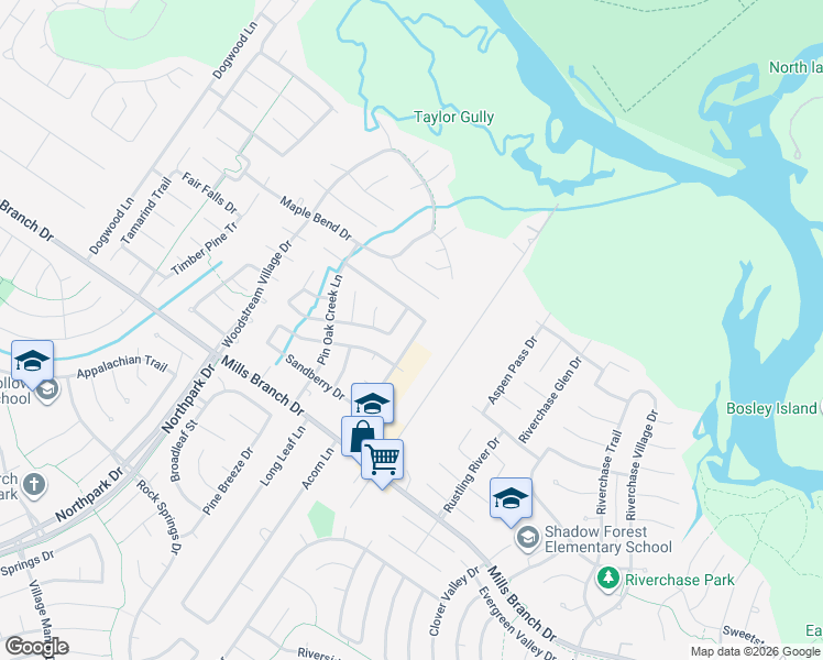 map of restaurants, bars, coffee shops, grocery stores, and more near 4718 Woodsend Lane in Houston