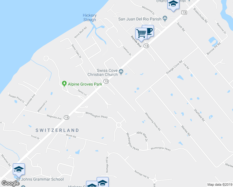 map of restaurants, bars, coffee shops, grocery stores, and more near 147 Villa Sovana Court in Fruit Cove