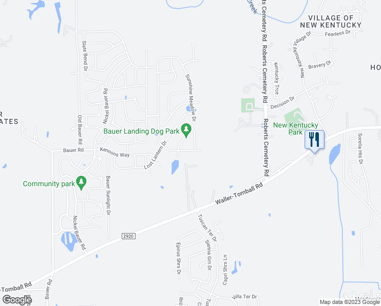 map of restaurants, bars, coffee shops, grocery stores, and more near 22023 Rocky Reserve Drive in Hockley