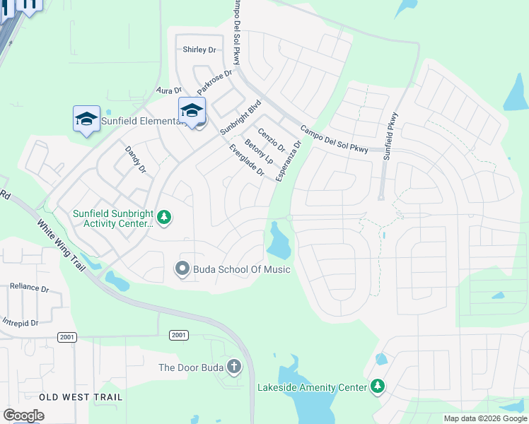 map of restaurants, bars, coffee shops, grocery stores, and more near 6499 Sunfield Parkway in Mustang Ridge