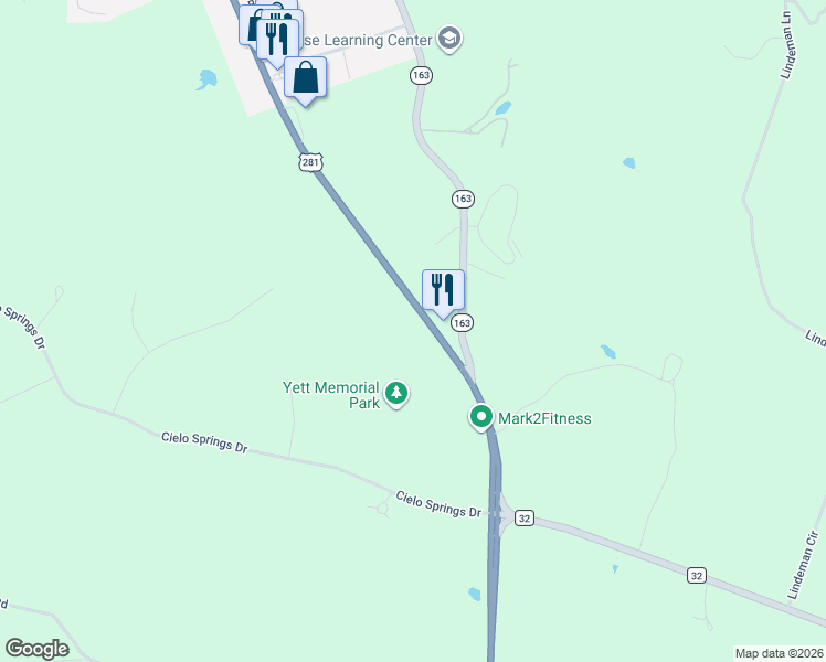 map of restaurants, bars, coffee shops, grocery stores, and more near 1725 U.S. 281 in Blanco