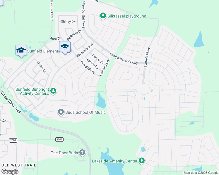 map of restaurants, bars, coffee shops, grocery stores, and more near 124 Leadtree Loop in Mustang Ridge