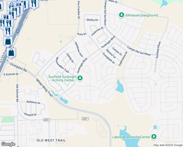 map of restaurants, bars, coffee shops, grocery stores, and more near 285 Nectar Drive in Buda