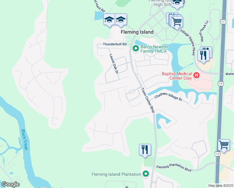 map of restaurants, bars, coffee shops, grocery stores, and more near 1908 Tuscan Oaks Court in Fleming Island