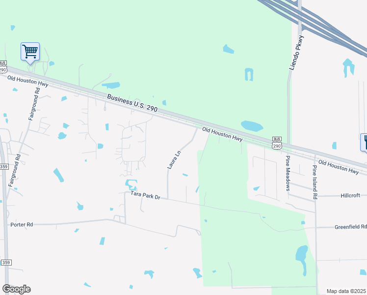 map of restaurants, bars, coffee shops, grocery stores, and more near 22367 Laura Lane in Hempstead