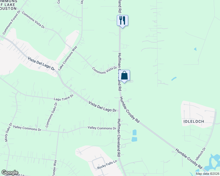 map of restaurants, bars, coffee shops, grocery stores, and more near 29225 Huffman Cleveland Road in Huffman