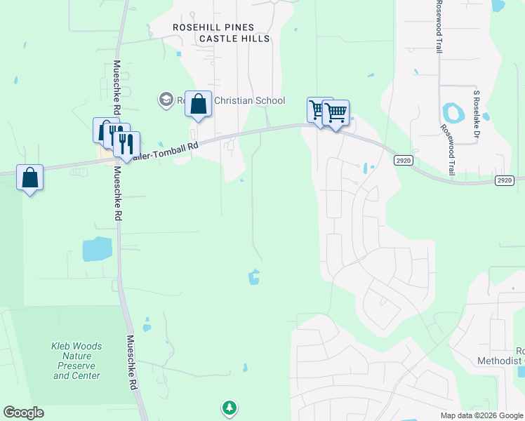 map of restaurants, bars, coffee shops, grocery stores, and more near 19511 Farm to Market 2920 in Tomball
