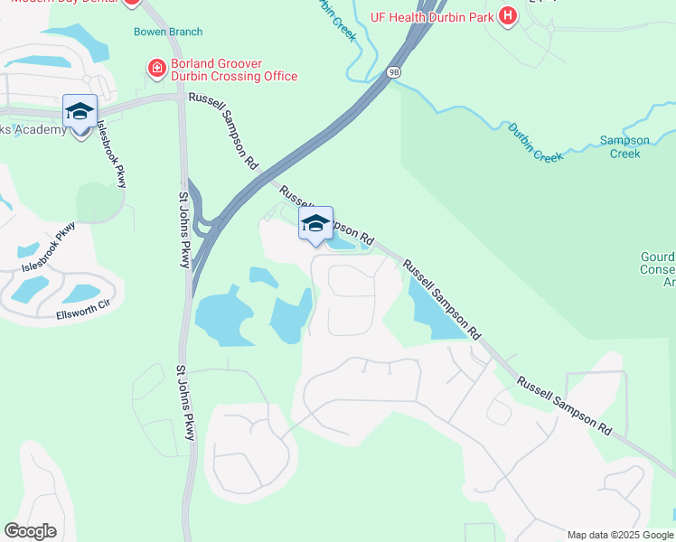 map of restaurants, bars, coffee shops, grocery stores, and more near 130 Carnation Street in Saint Johns