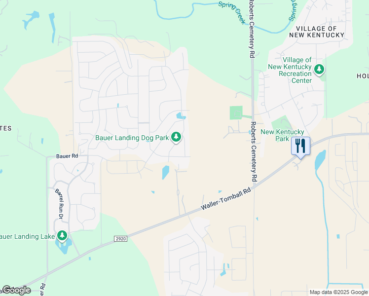 map of restaurants, bars, coffee shops, grocery stores, and more near 22023 Rocky Reserve Drive in Hockley