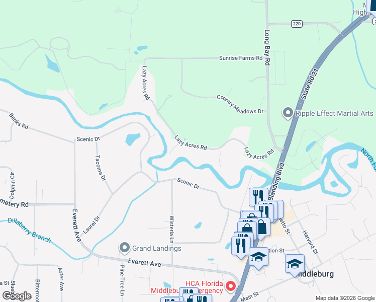 map of restaurants, bars, coffee shops, grocery stores, and more near 4061 Lazy Acres Road in Middleburg