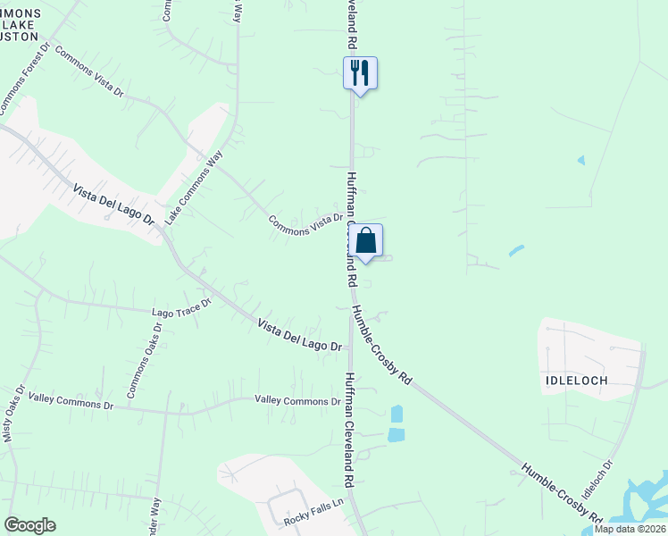 map of restaurants, bars, coffee shops, grocery stores, and more near 29225 Huffman Cleveland Road in Huffman