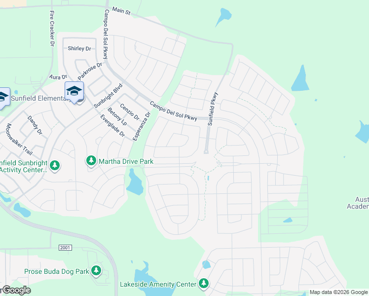 map of restaurants, bars, coffee shops, grocery stores, and more near 302 Algaroba Loop in Buda