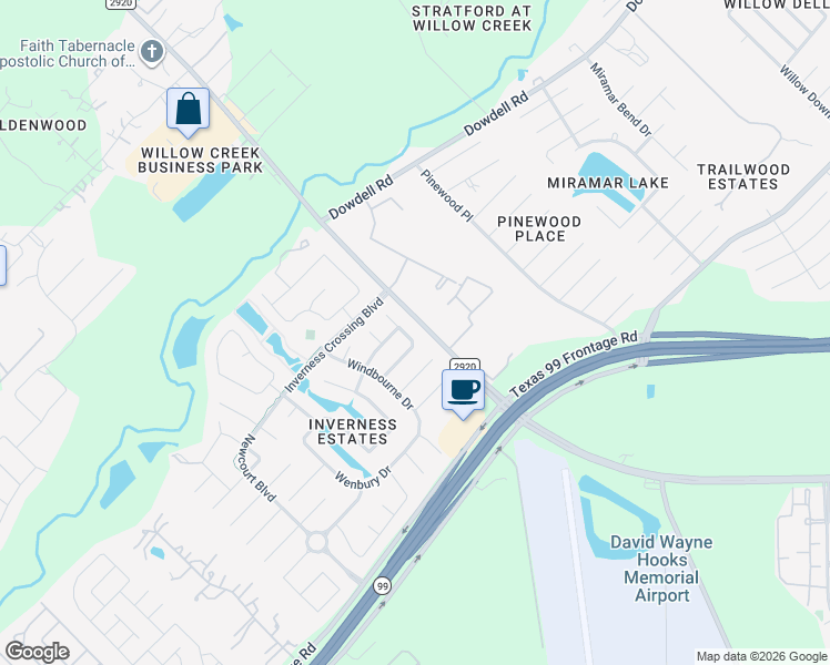 map of restaurants, bars, coffee shops, grocery stores, and more near 22511 Torrisdale Lane in Tomball
