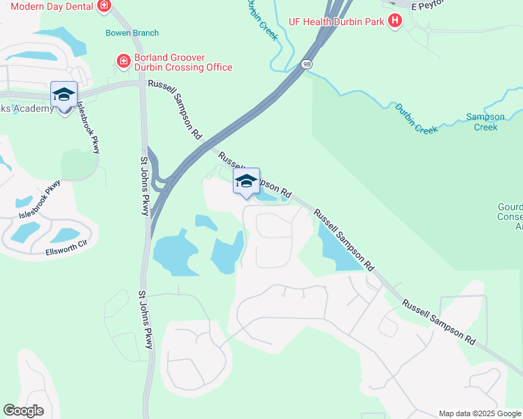 map of restaurants, bars, coffee shops, grocery stores, and more near 130 Carnation Street in Saint Johns
