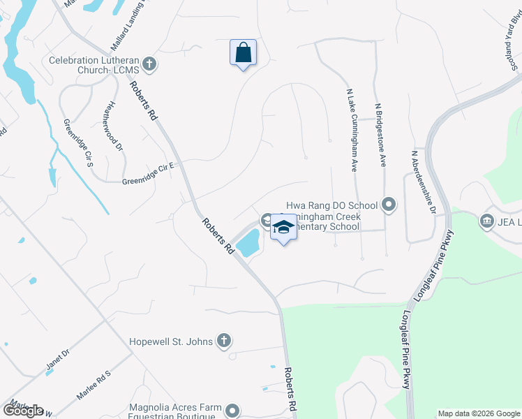 map of restaurants, bars, coffee shops, grocery stores, and more near 100 Nottingham Drive in Saint Johns