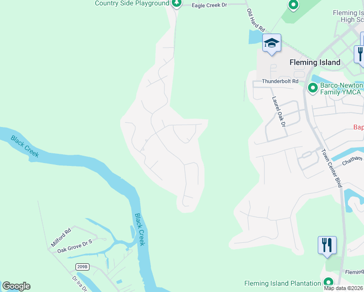 map of restaurants, bars, coffee shops, grocery stores, and more near 2637 Country Side Drive in Orange Park