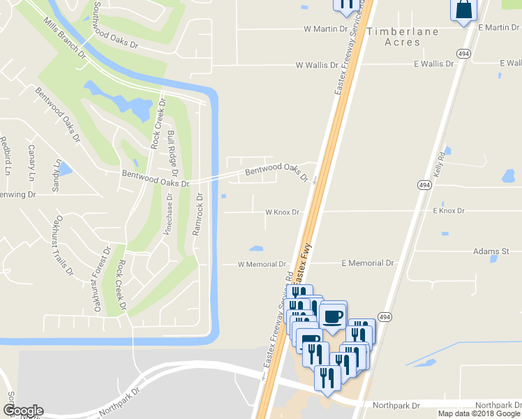 map of restaurants, bars, coffee shops, grocery stores, and more near 21315 West Knox Drive in Porter
