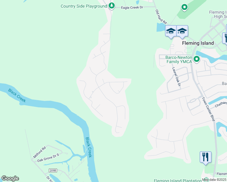 map of restaurants, bars, coffee shops, grocery stores, and more near Sunny Creek Drive in Fleming Island