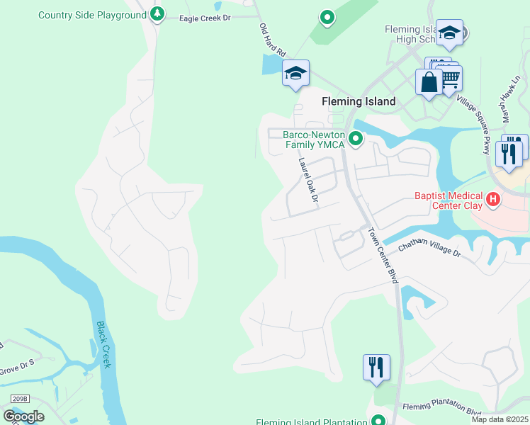 map of restaurants, bars, coffee shops, grocery stores, and more near 1835 Moss Creek Drive in Fleming Island