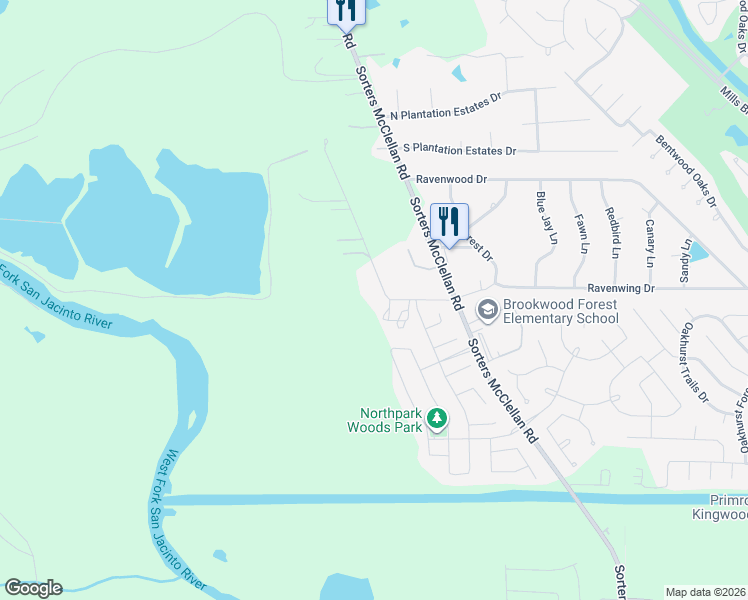 map of restaurants, bars, coffee shops, grocery stores, and more near 19812 Michael Lane in Montgomery County