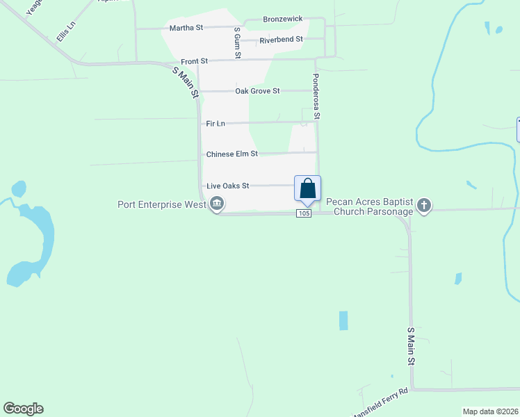 map of restaurants, bars, coffee shops, grocery stores, and more near 4095 South Main Street in Vidor