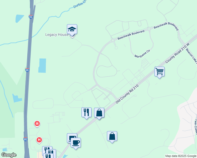 map of restaurants, bars, coffee shops, grocery stores, and more near in Saint Johns