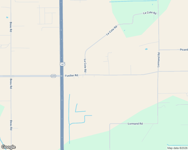 map of restaurants, bars, coffee shops, grocery stores, and more near 8501 Fusilier Road in Maurice