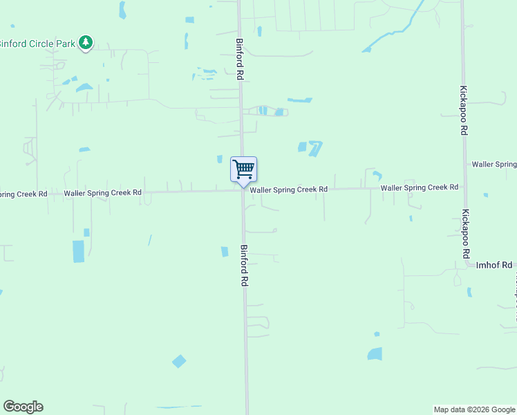 map of restaurants, bars, coffee shops, grocery stores, and more near 20922 Binford Road in Waller