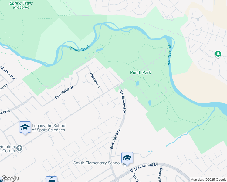 map of restaurants, bars, coffee shops, grocery stores, and more near 3622 Spring Creek Drive in Spring