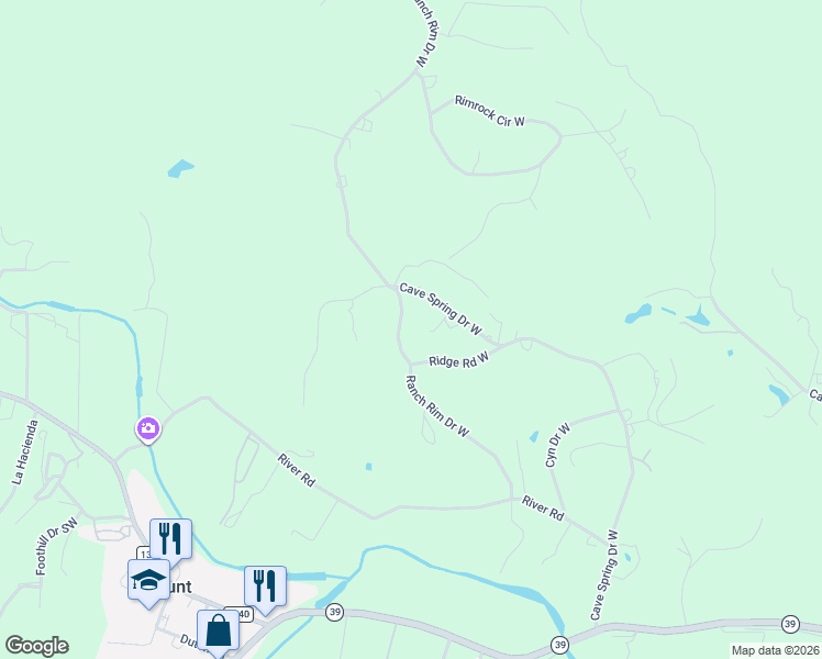 map of restaurants, bars, coffee shops, grocery stores, and more near 241 Ranch Rim Drive West in Hunt