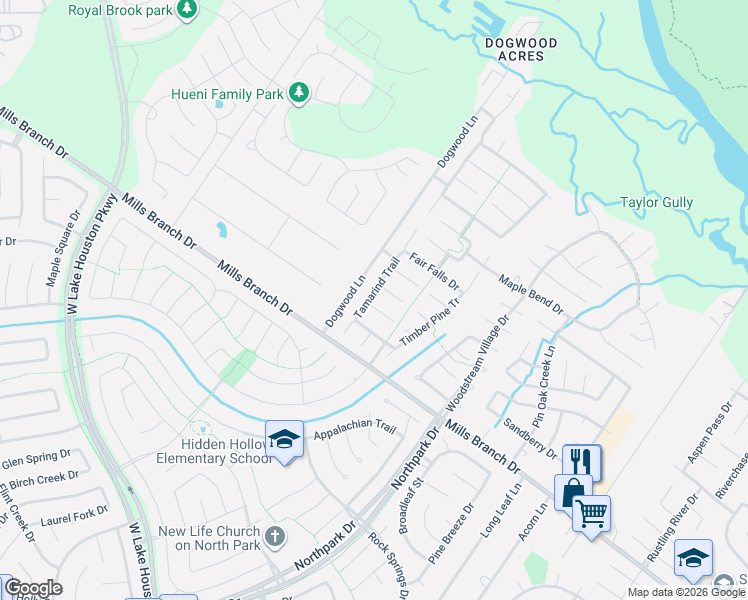 map of restaurants, bars, coffee shops, grocery stores, and more near 3331 Lost Maple Forest Court in Houston