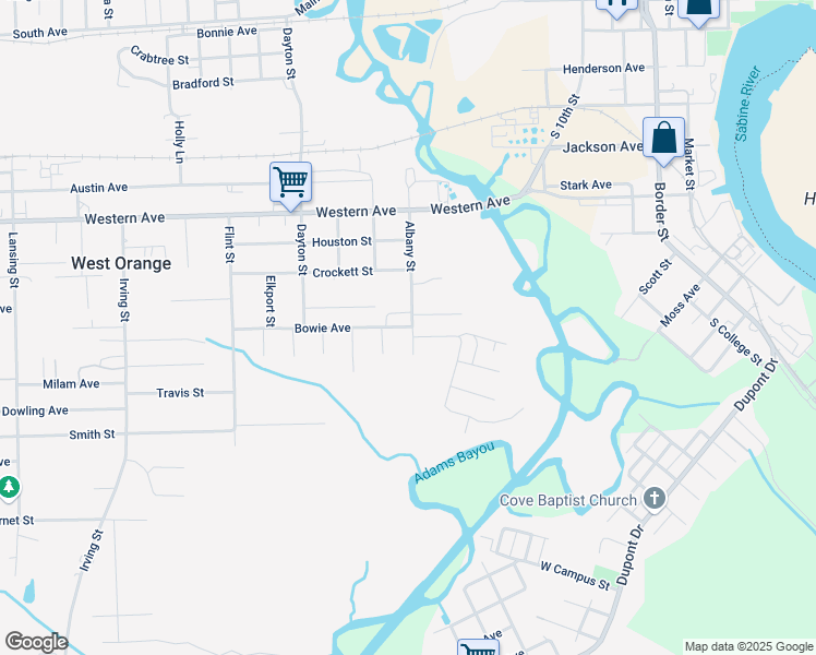 map of restaurants, bars, coffee shops, grocery stores, and more near 1112 Albany Street in West Orange