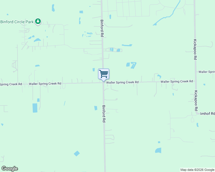map of restaurants, bars, coffee shops, grocery stores, and more near 20922 Binford Road in Waller