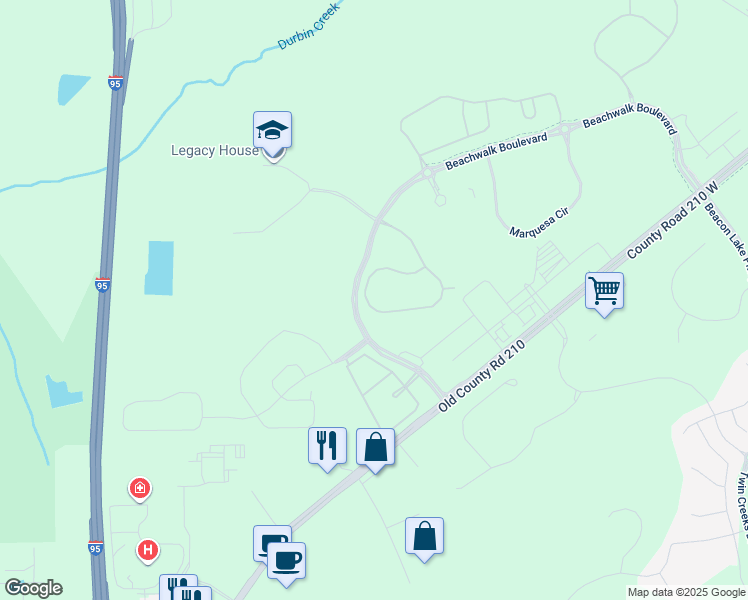 map of restaurants, bars, coffee shops, grocery stores, and more near in Saint Johns