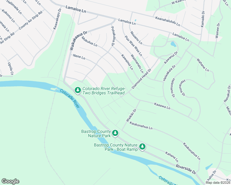 map of restaurants, bars, coffee shops, grocery stores, and more near 321 Nene Lane in Bastrop