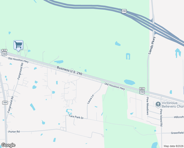 map of restaurants, bars, coffee shops, grocery stores, and more near 46658 U.S. 290 Business in Hempstead