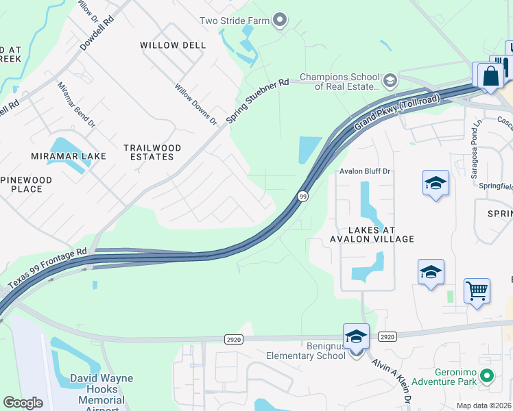 map of restaurants, bars, coffee shops, grocery stores, and more near 21330 Carleen Creek Trail in Spring
