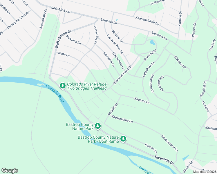 map of restaurants, bars, coffee shops, grocery stores, and more near 297 Kaaawa Lane in Bastrop