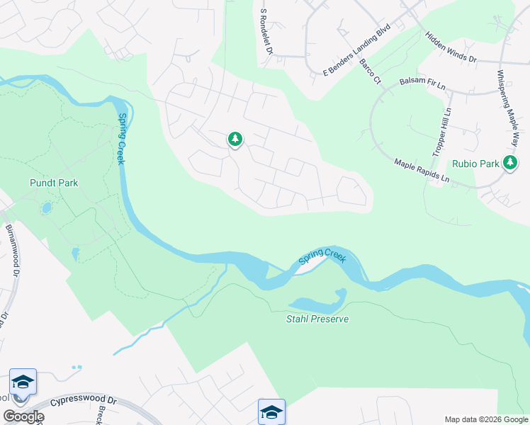 map of restaurants, bars, coffee shops, grocery stores, and more near 27919 Geele Drive in Spring