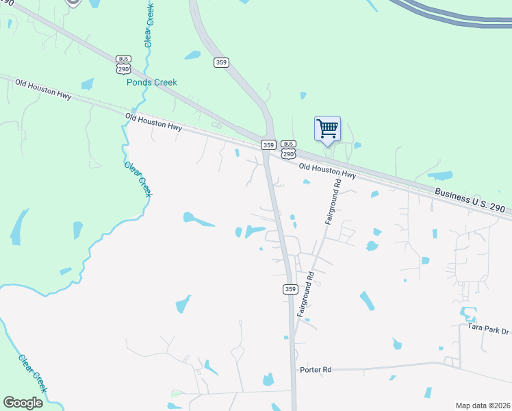 map of restaurants, bars, coffee shops, grocery stores, and more near 22177 Farm to Market 359 in Hempstead