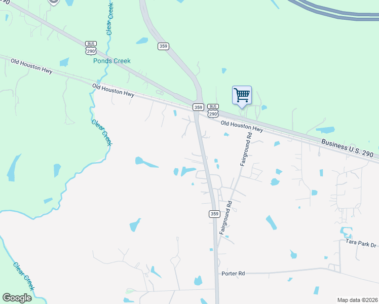 map of restaurants, bars, coffee shops, grocery stores, and more near 22177 Farm to Market 359 in Hempstead