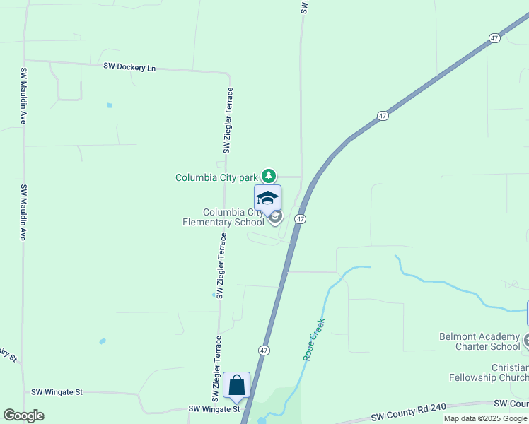 map of restaurants, bars, coffee shops, grocery stores, and more near 7438 Florida 47 in Lake City