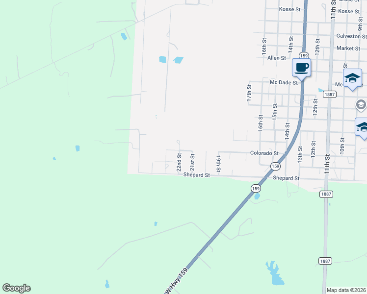 map of restaurants, bars, coffee shops, grocery stores, and more near 2640 22nd Street in Hempstead