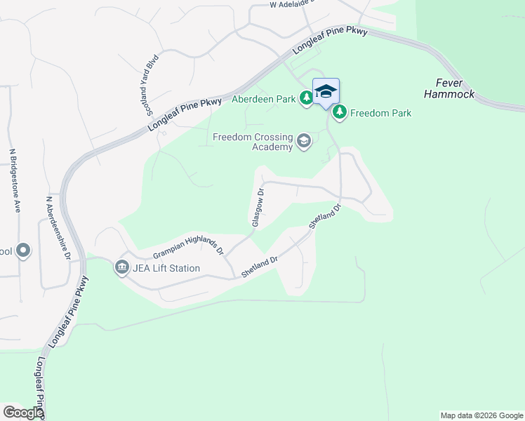 map of restaurants, bars, coffee shops, grocery stores, and more near 338 Glasgow Drive in Jacksonville