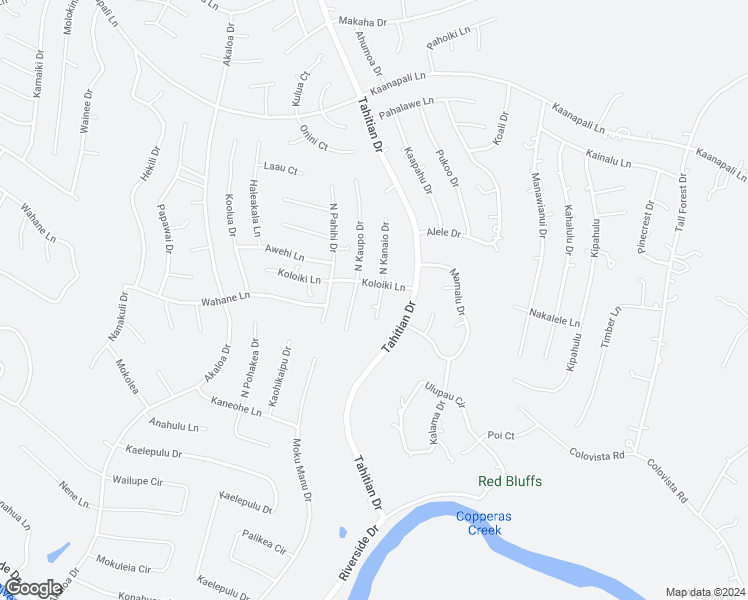 map of restaurants, bars, coffee shops, grocery stores, and more near 102 South Kanaio Drive in Bastrop